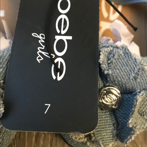 Bebe Girls infant Toddler Denim Slip on Shoes - Picture 6 of 6